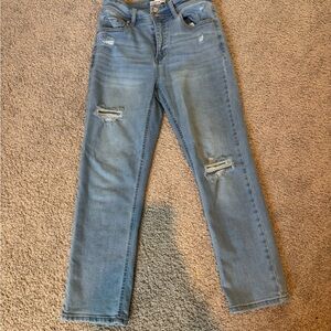 Women's Light Blue Distressed Jeans